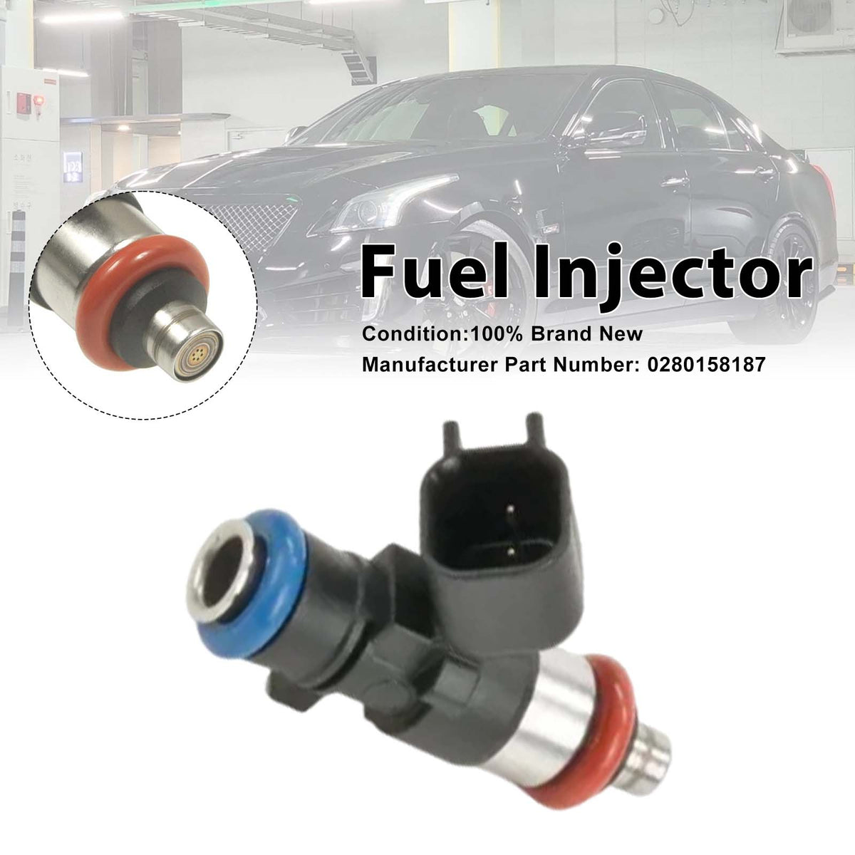 2009-2015 Cadillac CTS-V 6.2L V8 1Pcs Fuel Injector 0280158187 12598646 Generic