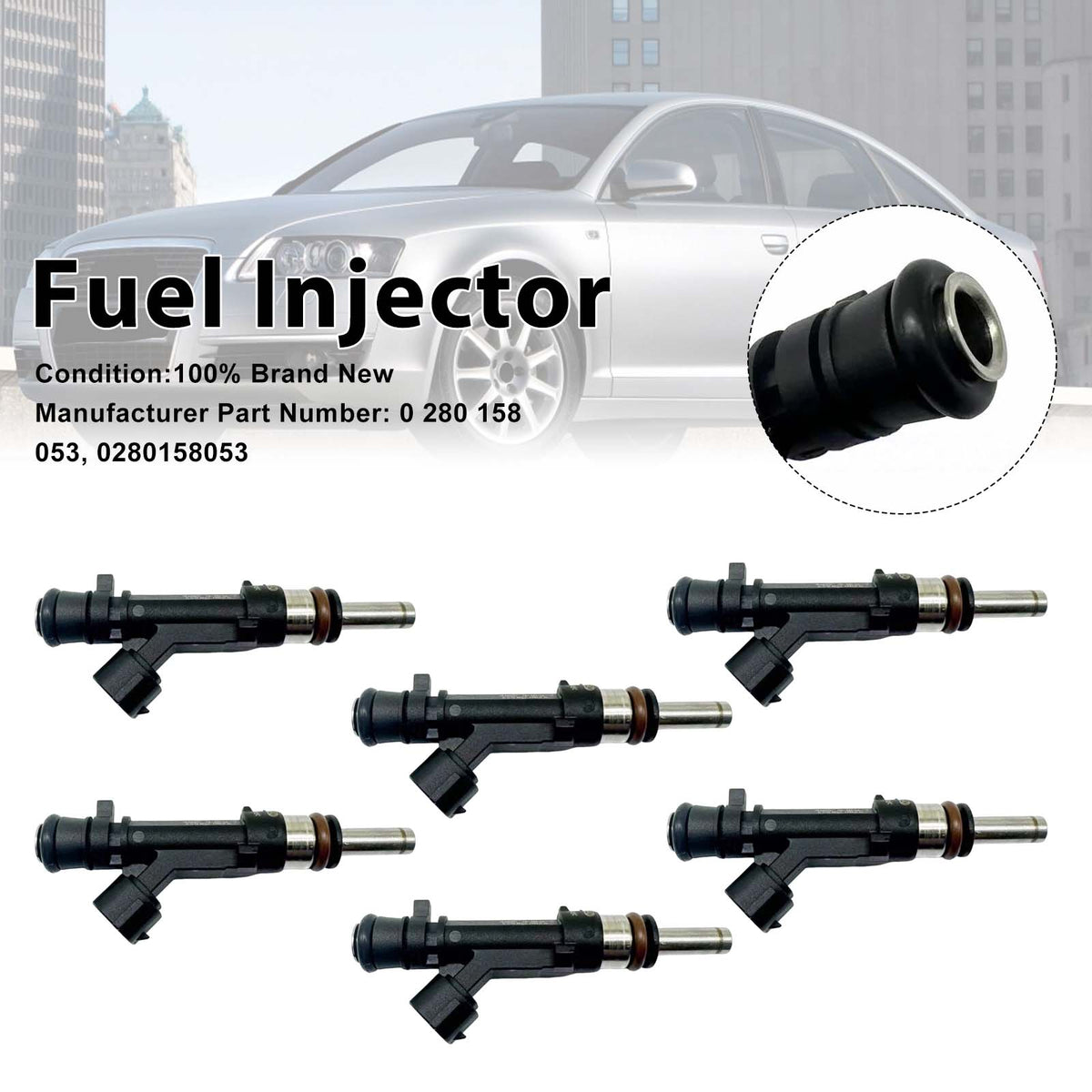 2004-2008 Audi A6 C6 4F2 2.4 6Pcs Fuel Injector B00BHIQA7Q 0 280 158 054 Generic