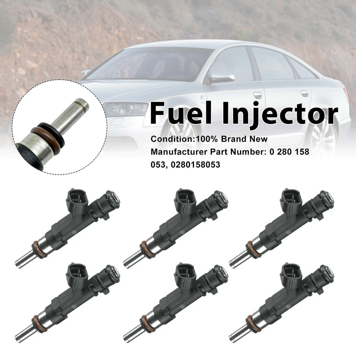 2004-2008 Audi A6 C6 4F2 2.4 6Pcs Fuel Injector B00BHIQA7Q 0 280 158 054 Generic