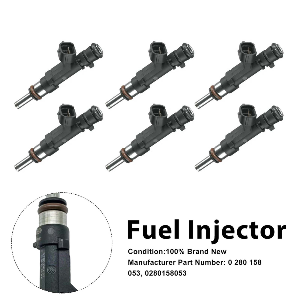 2004-2008 Audi A6 C6 4F2 2.4 6Pcs Fuel Injector B00BHIQA7Q 0 280 158 054 Generic