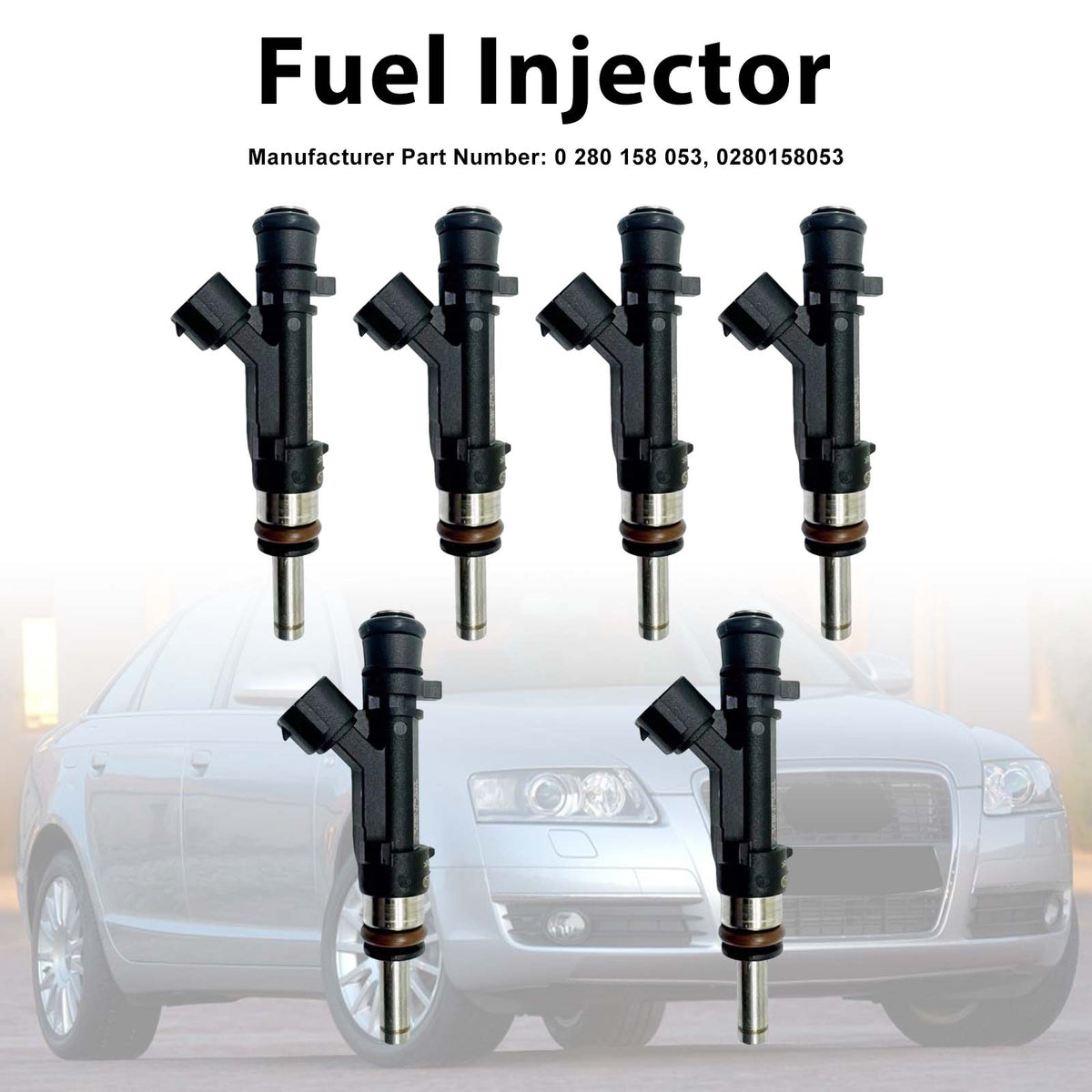 2004-2008 Audi A6 C6 4F2 2.4 6Pcs Fuel Injector B00BHIQA7Q 0 280 158 054 Generic