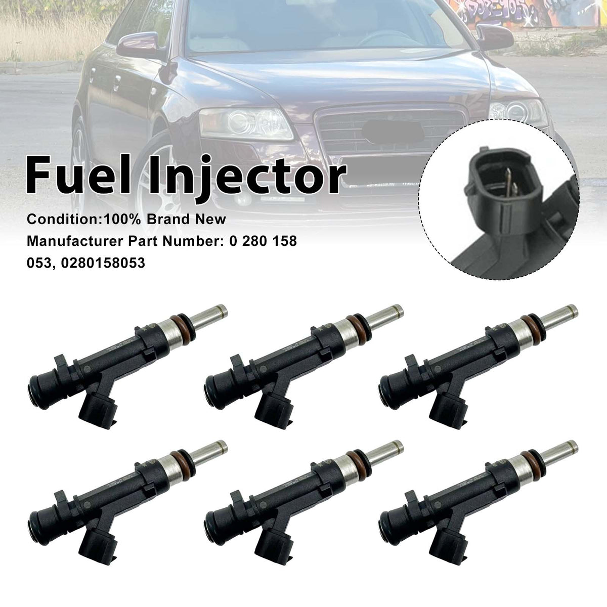2004-2008 Audi A6 C6 4F2 2.4 6Pcs Fuel Injector B00BHIQA7Q 0 280 158 054 Generic