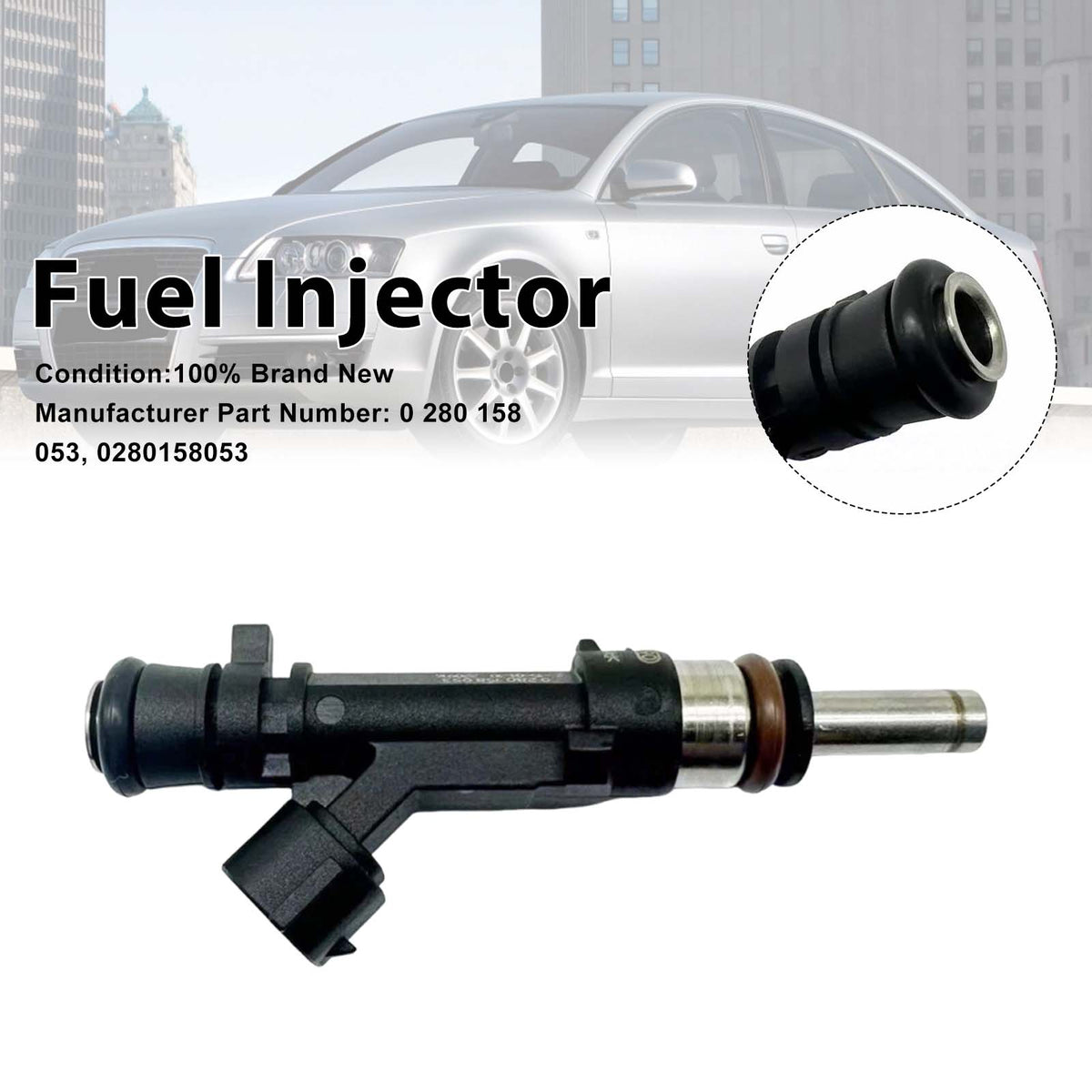 2005-2008 Audi A6 Avant C6 4F5 2.4 1Pcs Fuel Injector 0 280 158 053 06E 133 551 Generic