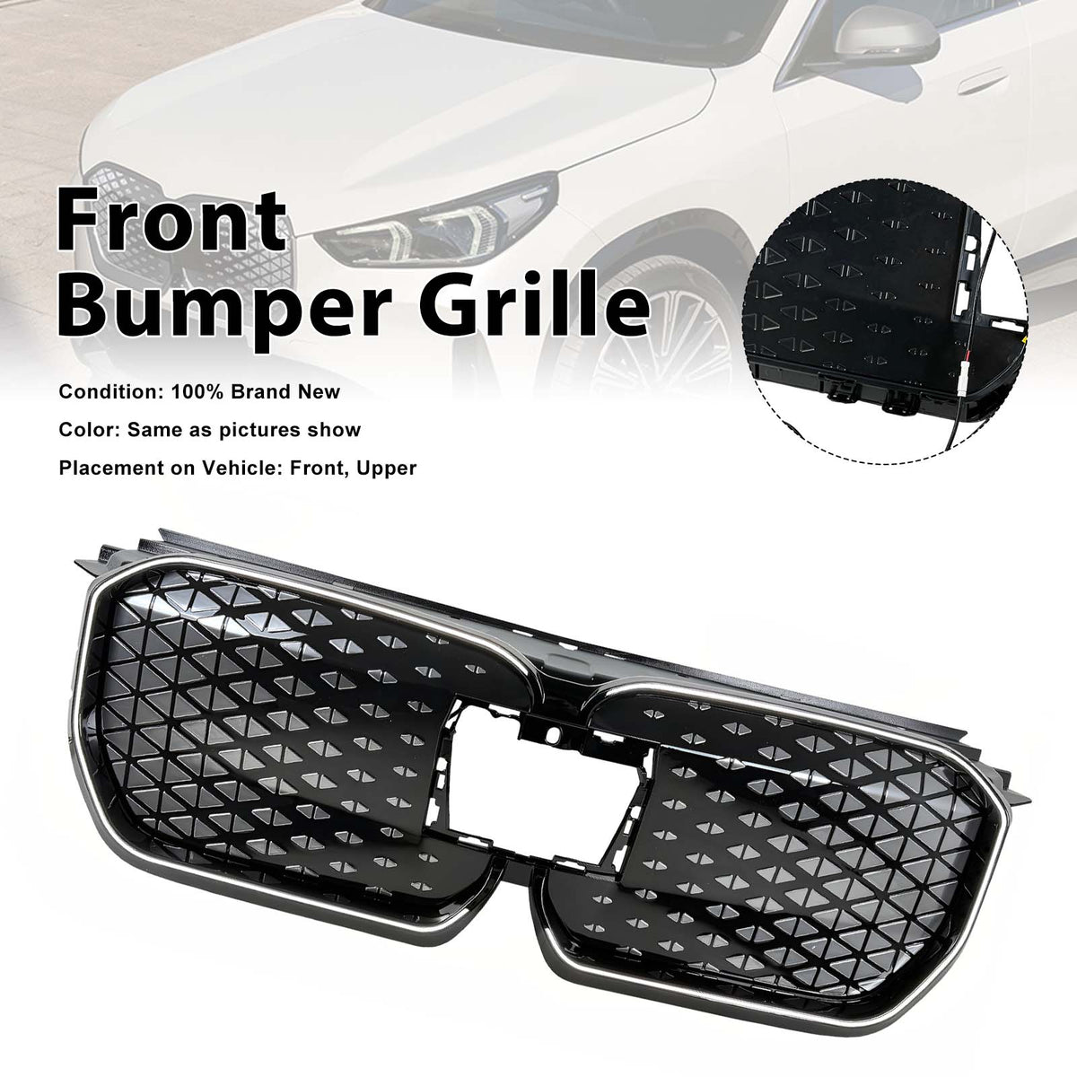 2023-2025 BMW U11 iX1 EV BEV Black Front Bumper Grill Grille Generic