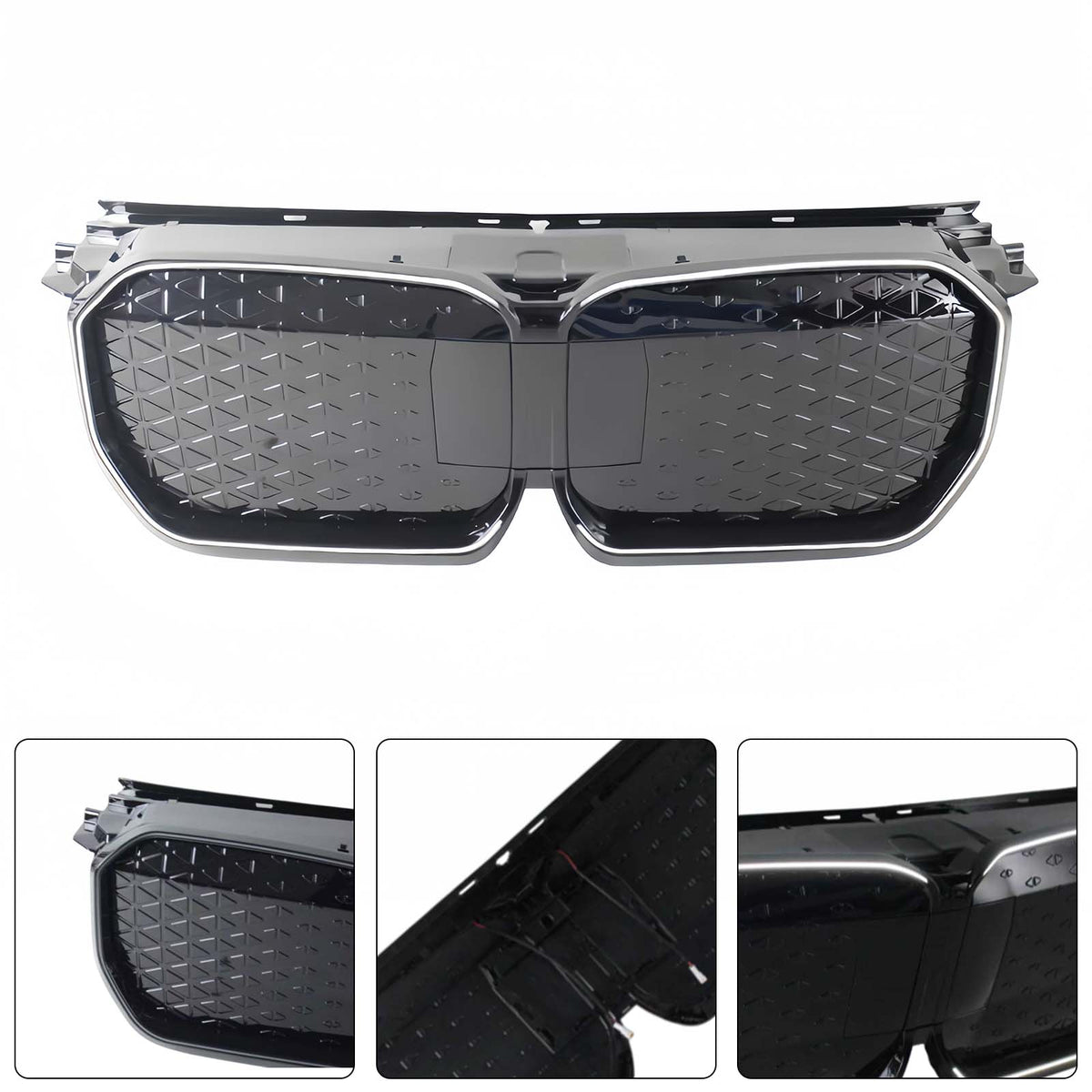 2023-2025 BMW U11 iX1 EV BEV Black Chrome Front Bumper Grill Grille Generic