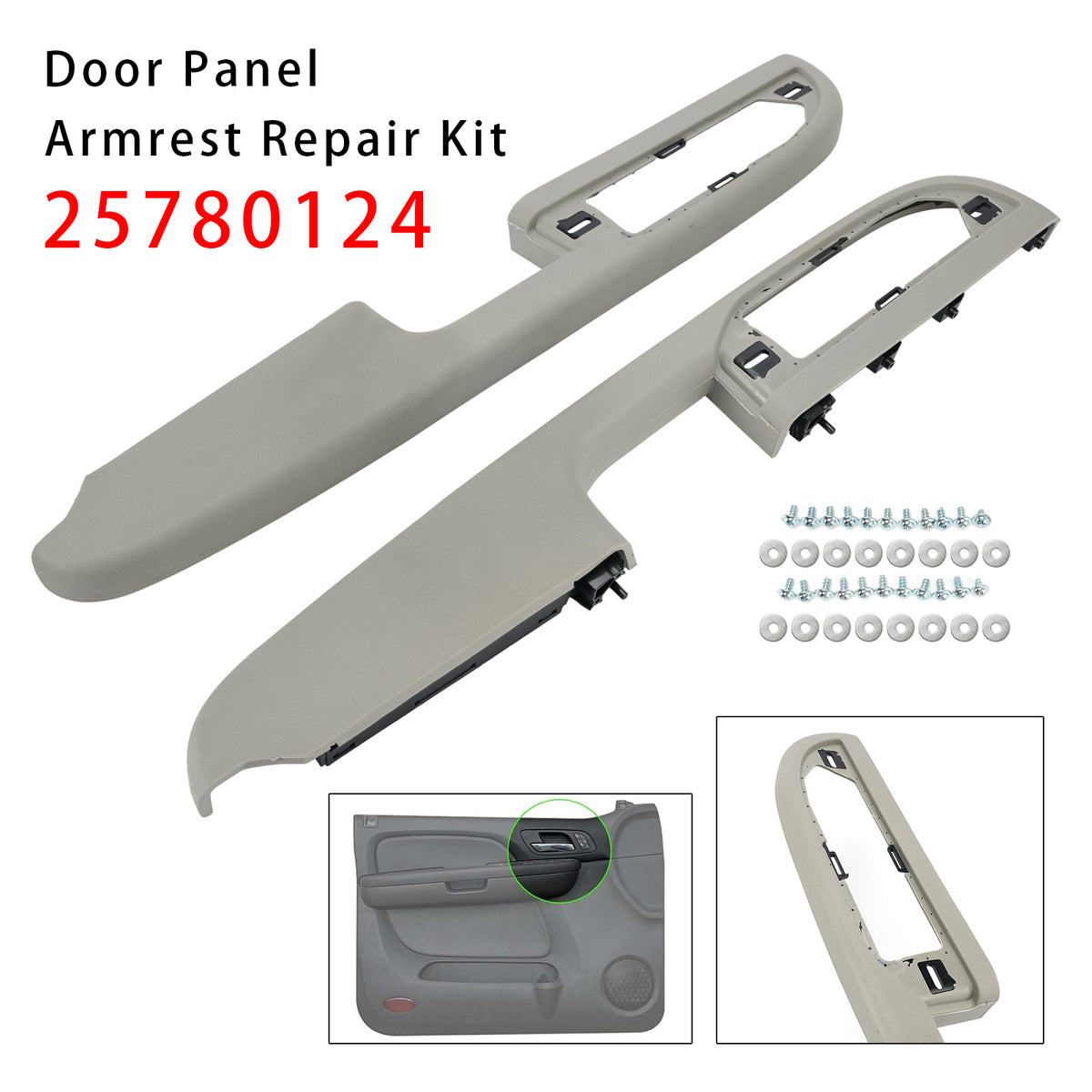 2007-2009 Cadillac Escalade 2Pcs Front Door Panel Armrest Repair 25780132 25780140 Generic