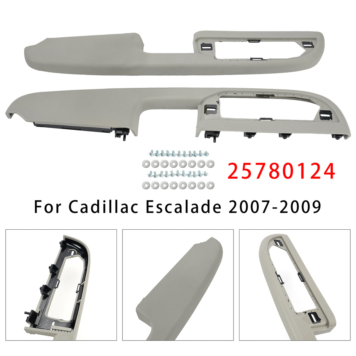 2007-2009 Chevrolet Silverado 2500 HD 2Pcs Front Door Panel Armrest Repair 25780132 25780140 Generic