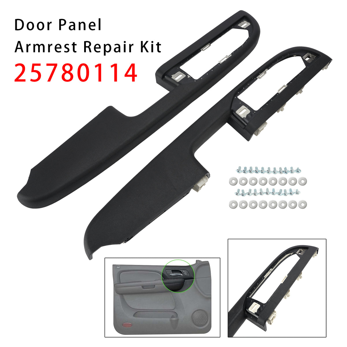 2007-2009 GMC Yukon XL 2Pcs Front Door Panel Armrest Repair 25780114 25780016 Generic