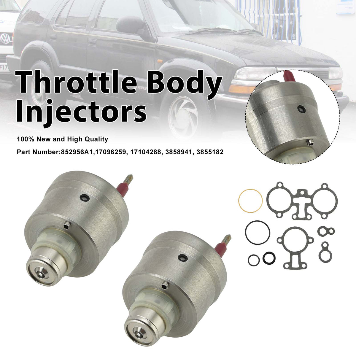 1995-1997 5.7L EFI 350/V-8 SERIAL NUMBER RANGE: 0F225560-0K999999 Throttle Body Injectors 17096259 3855182 Generic