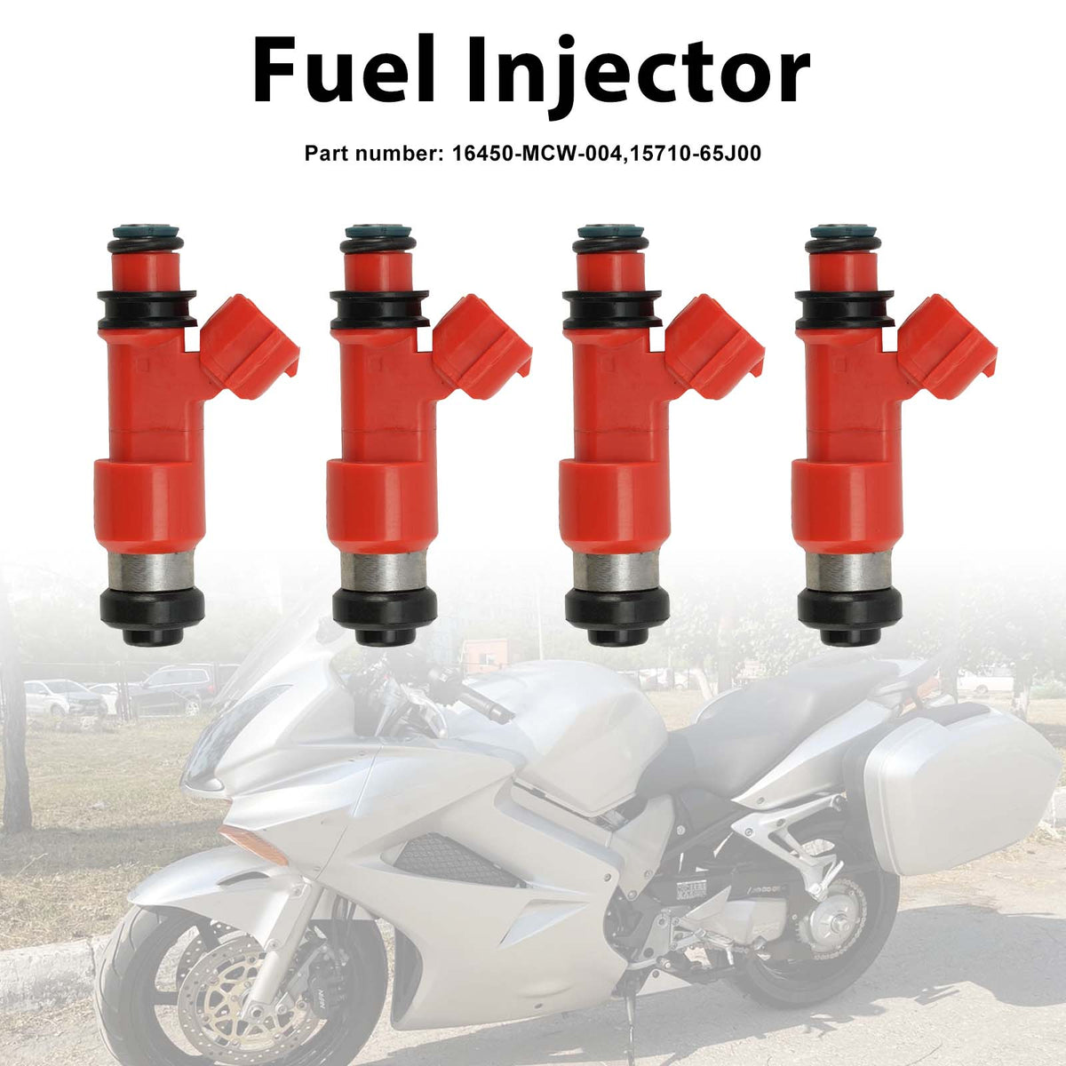 2002-2009 Honda VFR800 4PC Fuel Injectors 16450-MCW-004 15710-65J00 Generic