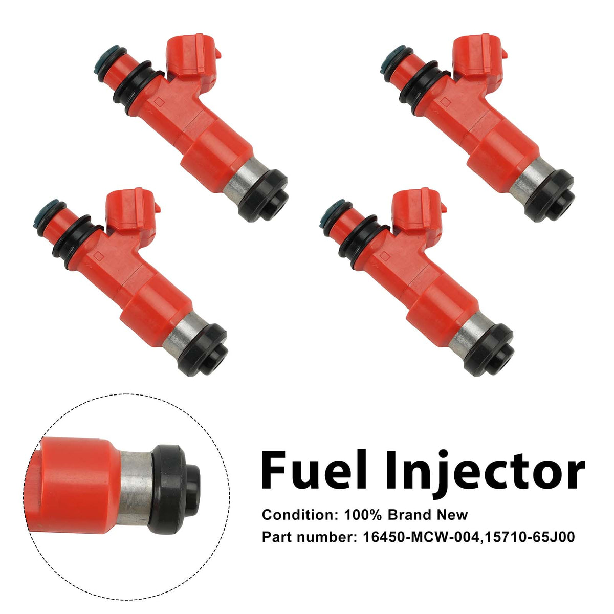 2002-2009 Honda VFR800 4PC Fuel Injectors 16450-MCW-004 15710-65J00 Generic