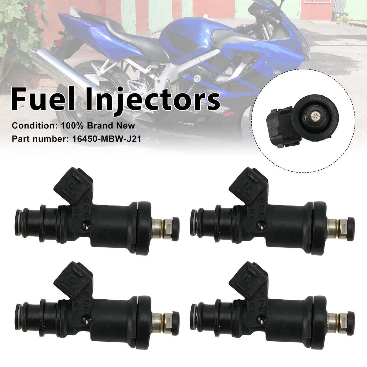 2001 Honda CBR600F4 AC - CBR600F4I THROTTLE BODY 4PC Fuel Injectors 16450-MBW-J21 Generic