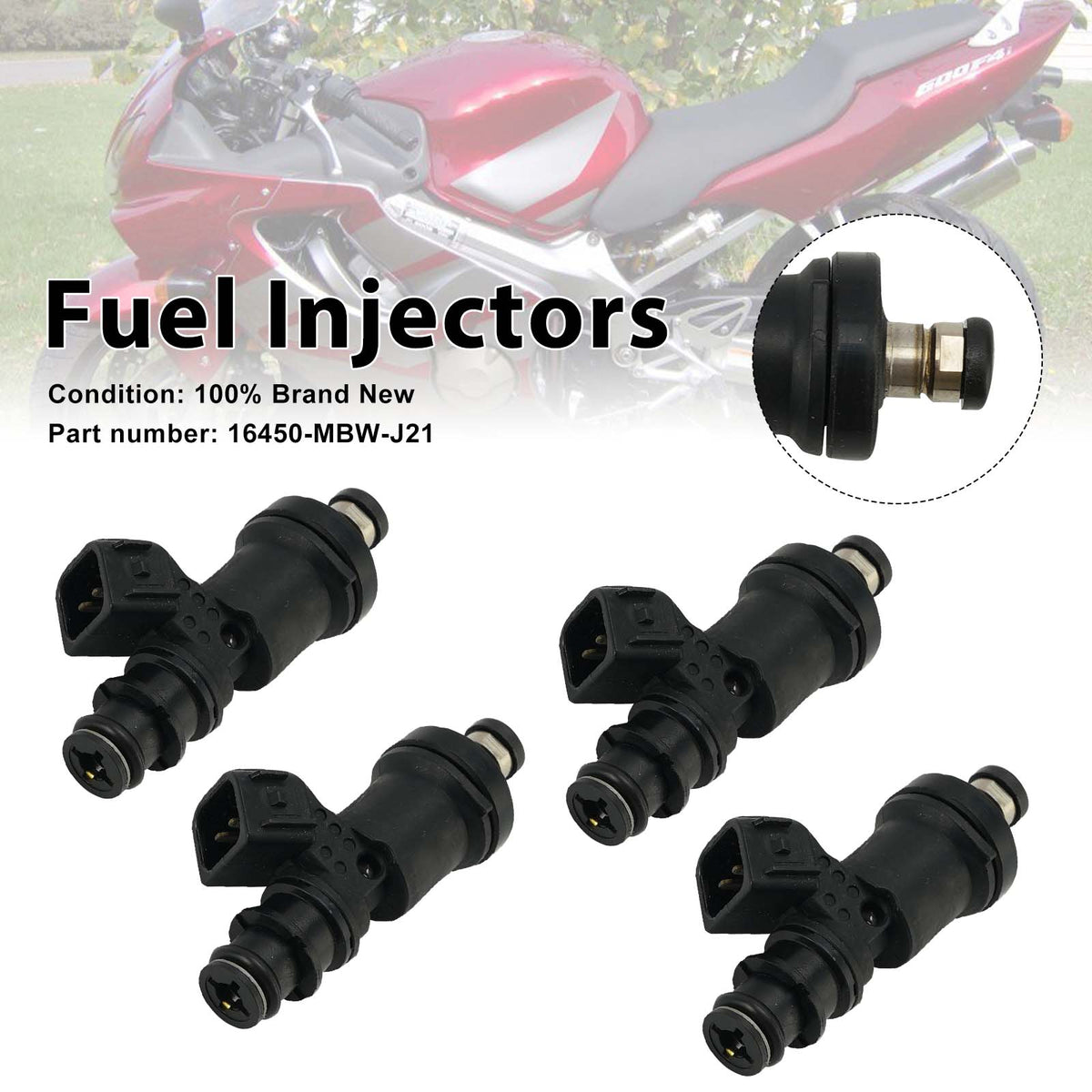 2004 Honda CBR600F4 AC - CBR600F4I THROTTLE BODY 4PC Fuel Injectors 16450-MBW-J21 Generic
