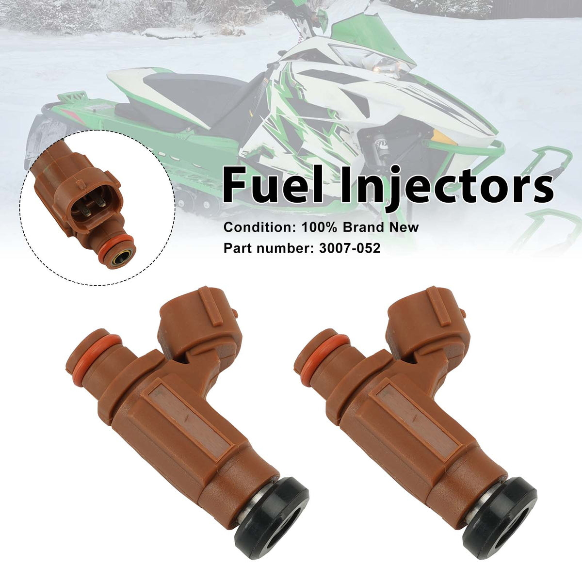 2004-2017 Arctic Cat SnoPro 500 F5 ZR 4000 2PC Fuel Injectors 3007-052 Generic