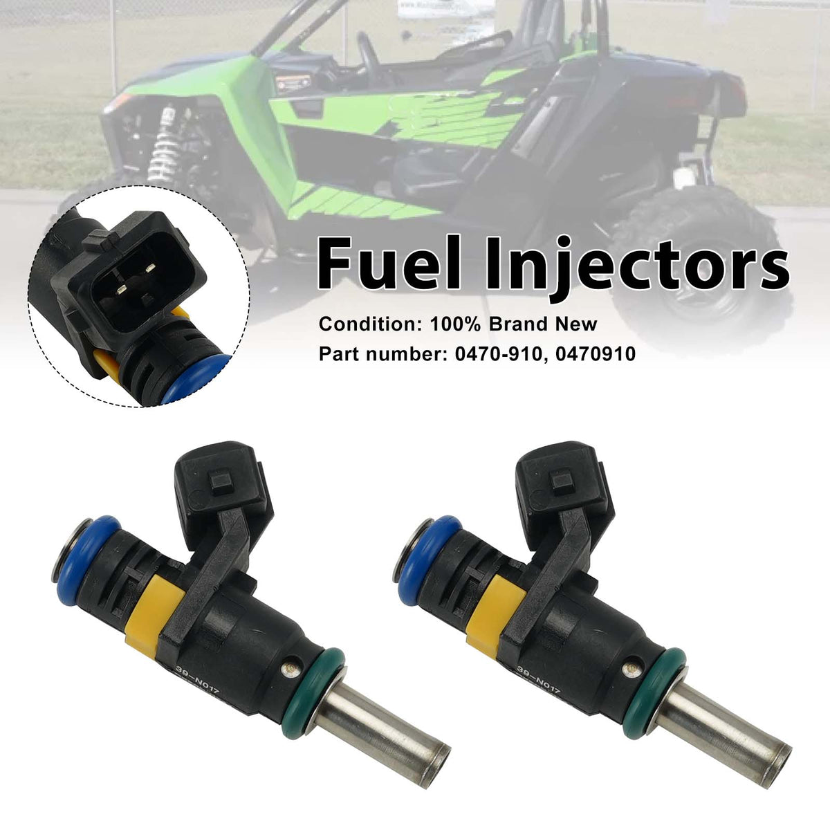 2013 Arctic Cat Side by Side WILDCAT 1000 LATE BUILD INTERNATIONAL METALLIC GREEN - U2013W3W1POSA THROTTLE BODY ASSEMBLY [100041] 2PC Fuel Injectors 0470-910 Generic