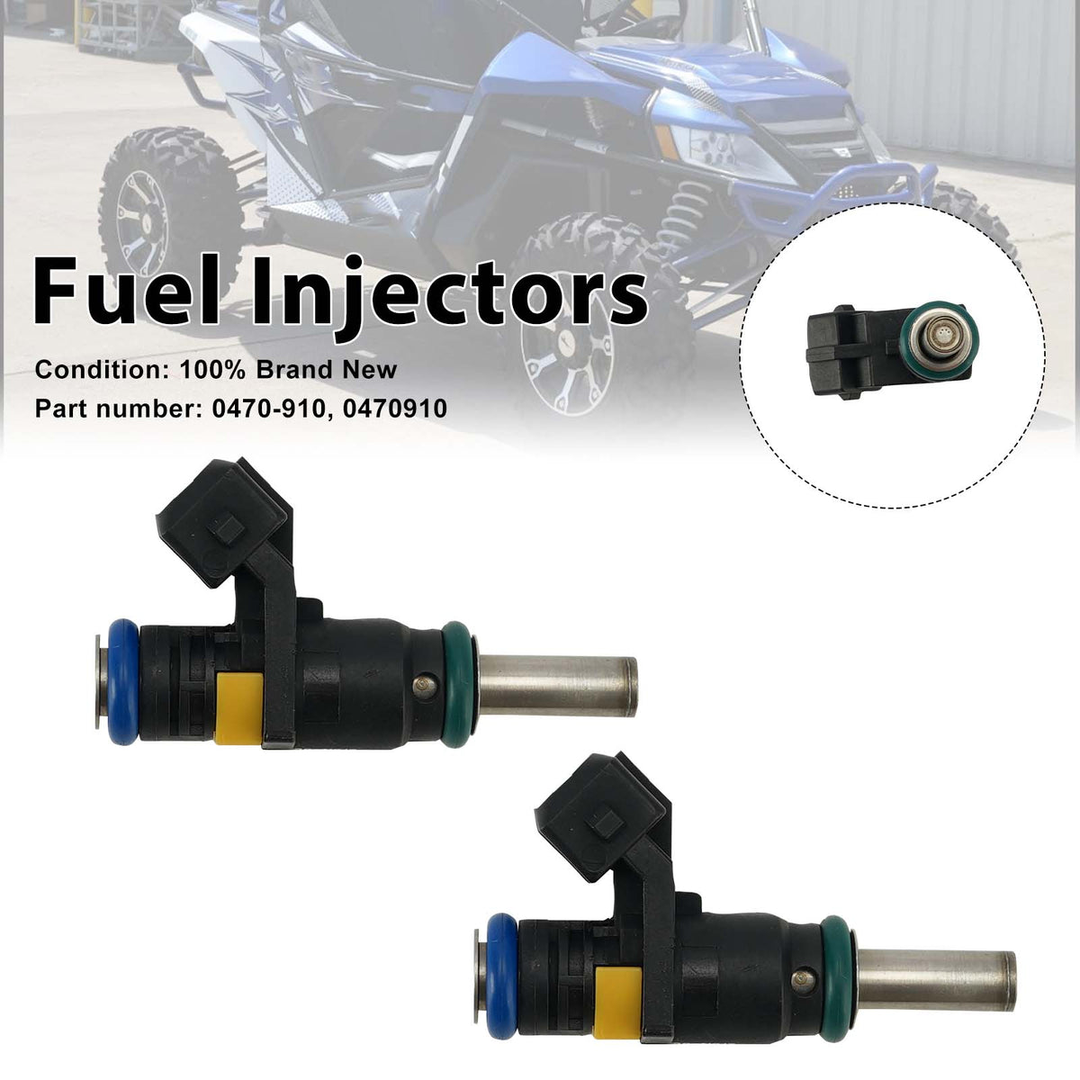 2015 Arctic Cat Side by Side WILDCAT X LTD WHITE - U2015WTW1PUSC Throttle Body Assembly 2PC Fuel Injectors 0470-910 Generic