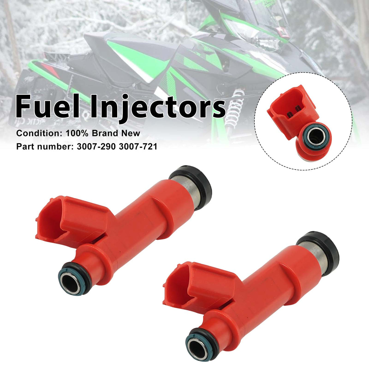 2007-2011 Arctic Cat M1000 2PC Fuel Injectors 3007-290 3007-721 Generic