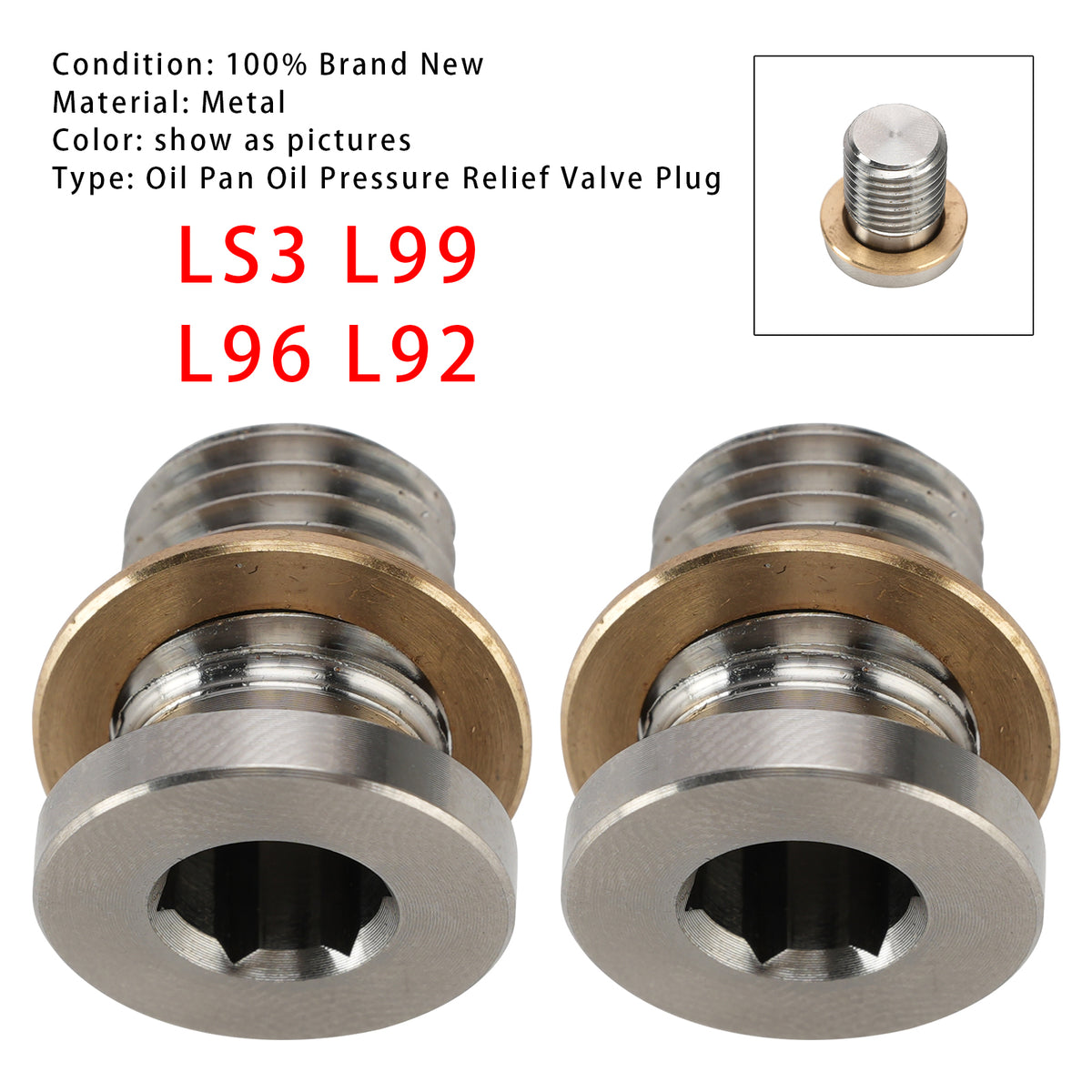 2007-2013 a wide range of GM Gen IV LS engines including LS3, L99, L96, L92, LMG, LC9, L76, and LH6 from . 2PCS Oil Pan Oil Pressure Relief Valve Plug LS3 L99 L96 L92 LMG LC9 L76 LH6 Generic