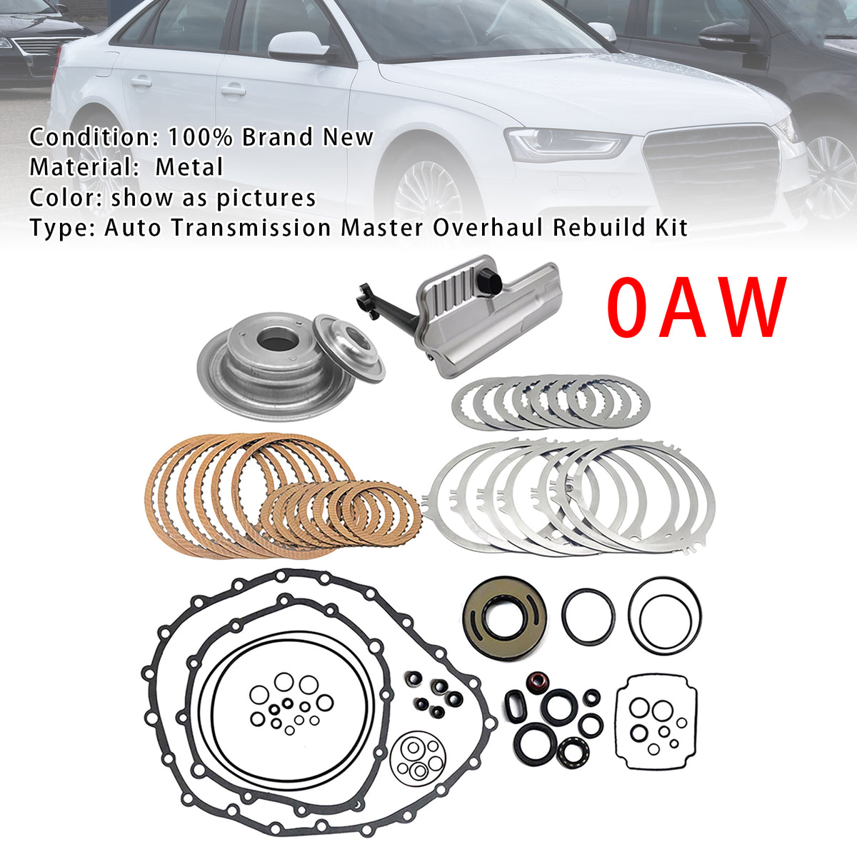 2010 AUDI A7 V6 2.5L 2.8L 3.0L -14 CVT Auto Transmission Master Overhaul Rebuild Kit VL381 T10900E (T10902E+T151080B+T151081A) Generic