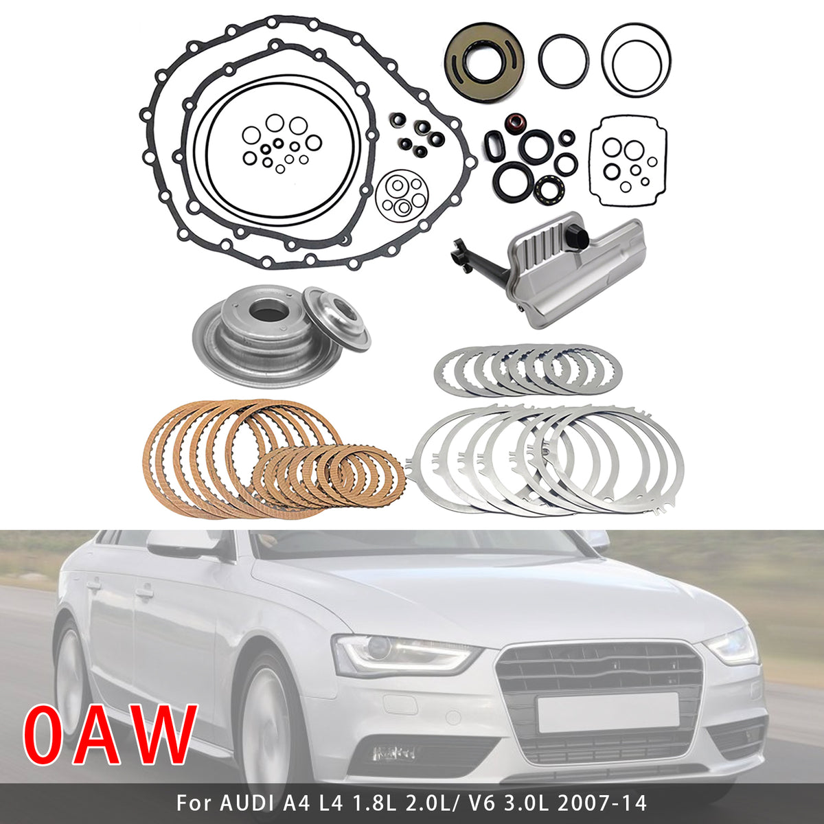 2006 AUDI A5 L4 1.8L 2.0L/V6 3.0L -14 CVT Auto Transmission Master Overhaul Rebuild Kit VL381 T10900E (T10902E+T151080B+T151081A) Generic