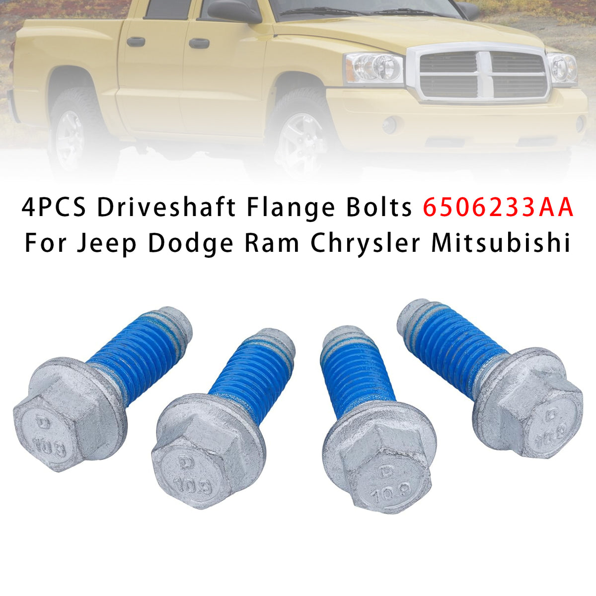 2002 Dodge 4PCS Driveshaft Flange Bolts 6506497AA 6506233AA Generic