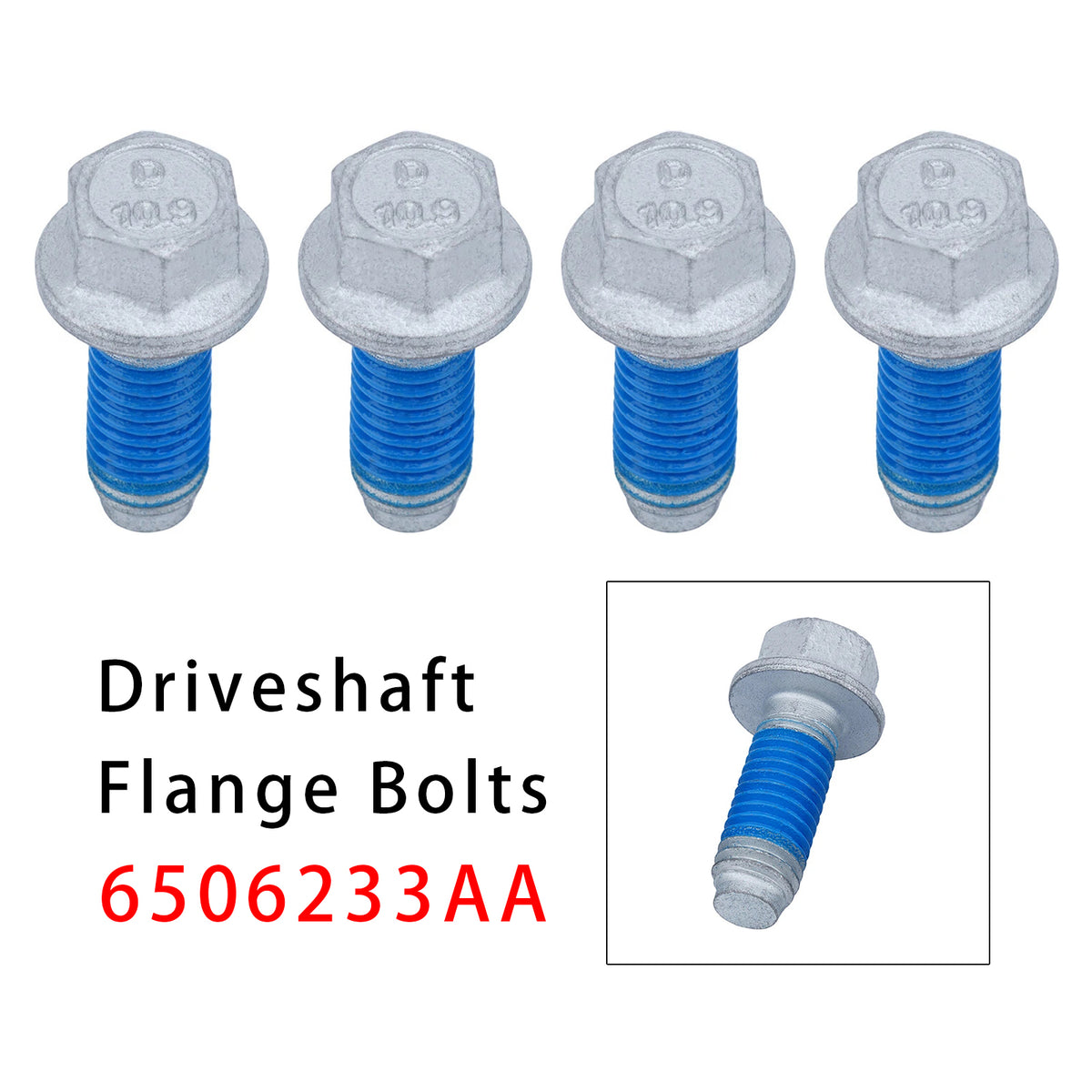 2000-2010 Dodge Ram 1500 4PCS Driveshaft Flange Bolts 6506497AA 6506233AA Generic