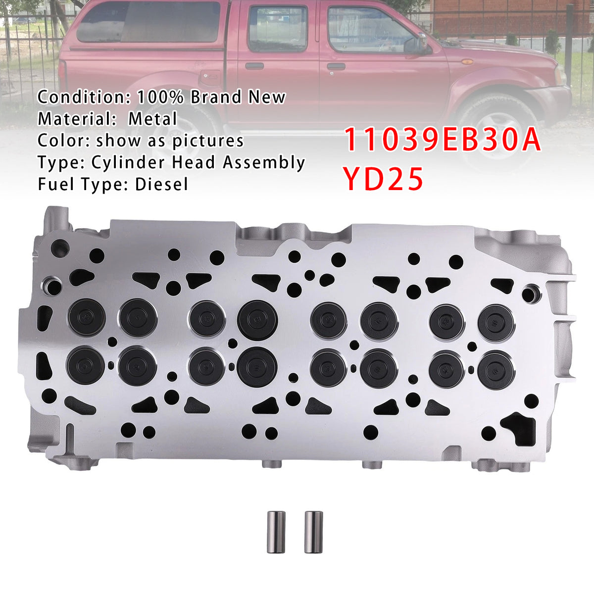 2006 Nissan NP300 Navara (D40) 2.5 dCi .10 Complete Cylinder Head 11039-EB30A 908910 11039EB30A Generic