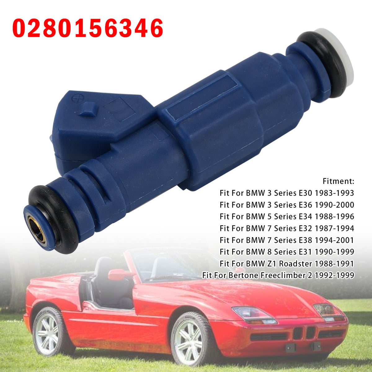 1988-1996 BMW 5 Series E34 1Pcs Fuel Injector 0280156346 Generic