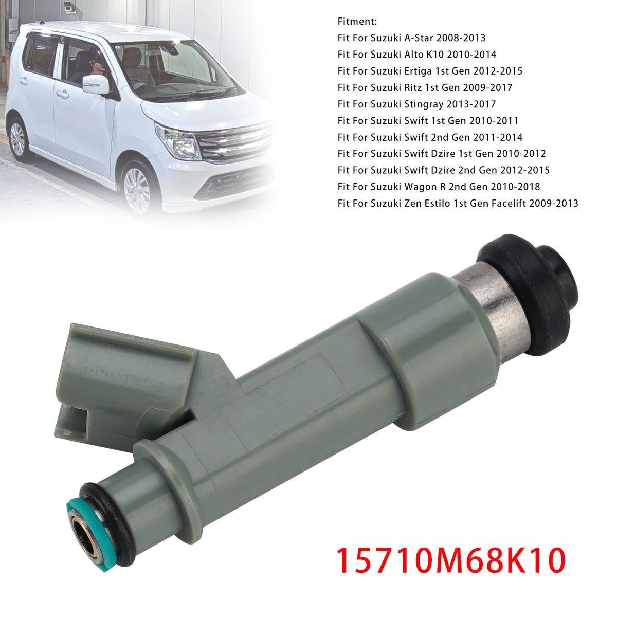 2008-2013 Suzuki A-Star 1Pcs Fuel Injector 15710M68K10 Generic