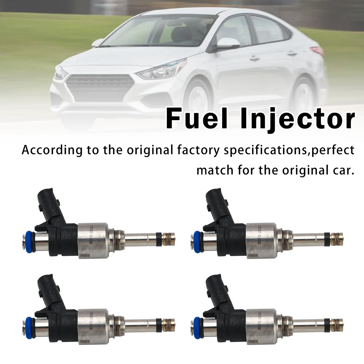 2018-2020 Hyundai Accent 1.6L 4Pcs Fuel Injector 35310-2B150 Generic