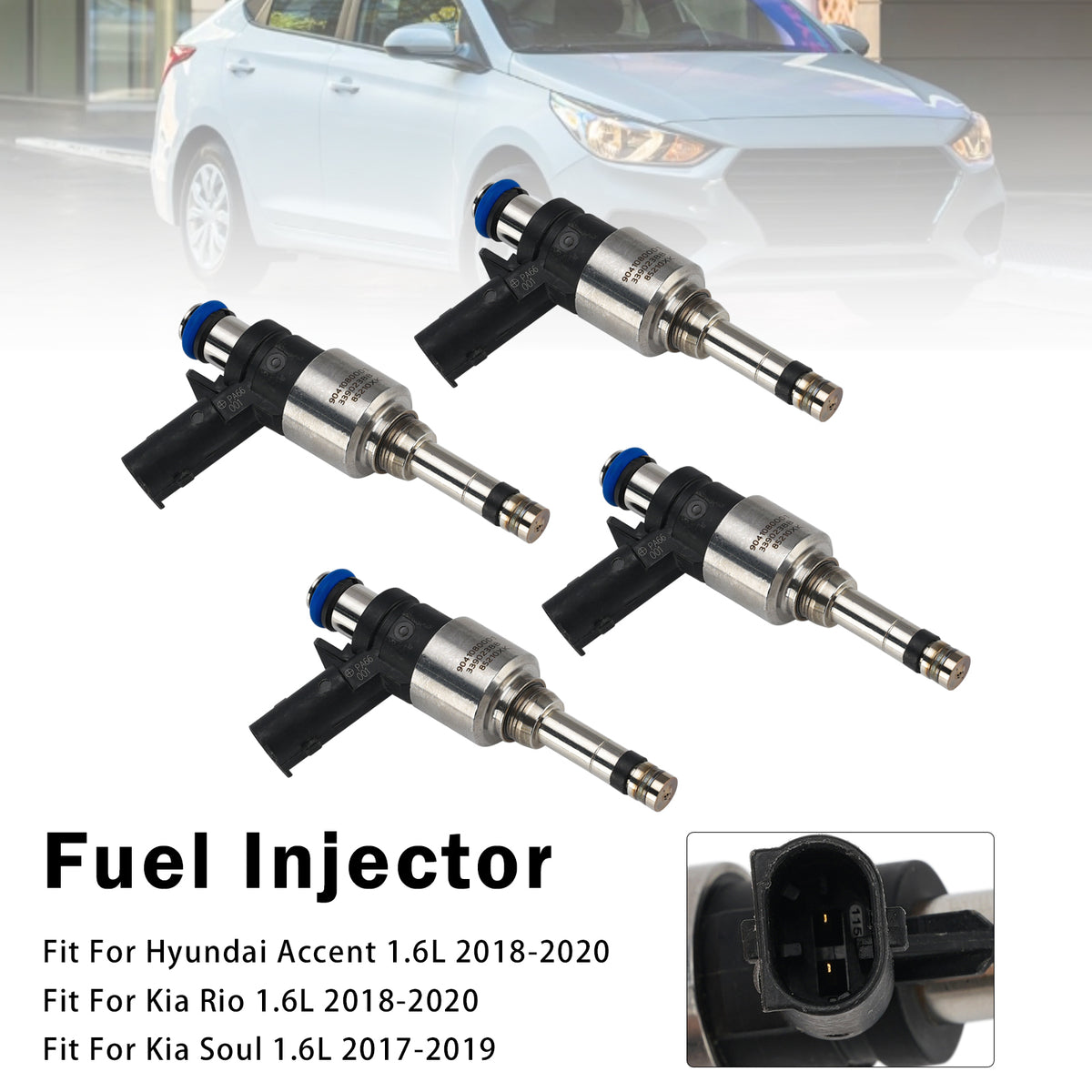 2018-2020 Hyundai Accent 1.6L 4Pcs Fuel Injector 35310-2B150 Generic