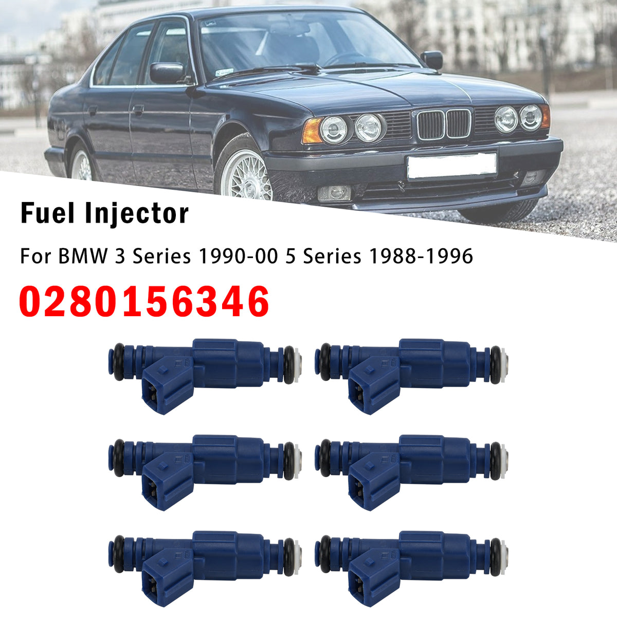 1988-1991 BMW Z1 Roadster 6Pcs Fuel Injector 0280156346 Generic
