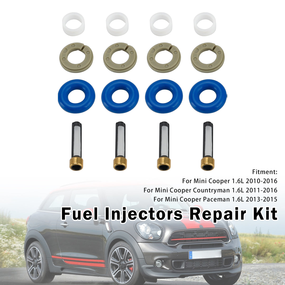 2010-2016 Mini Cooper 1.6L Fuel Injector Seal O-Ring 0261500494 13537591623 Generic