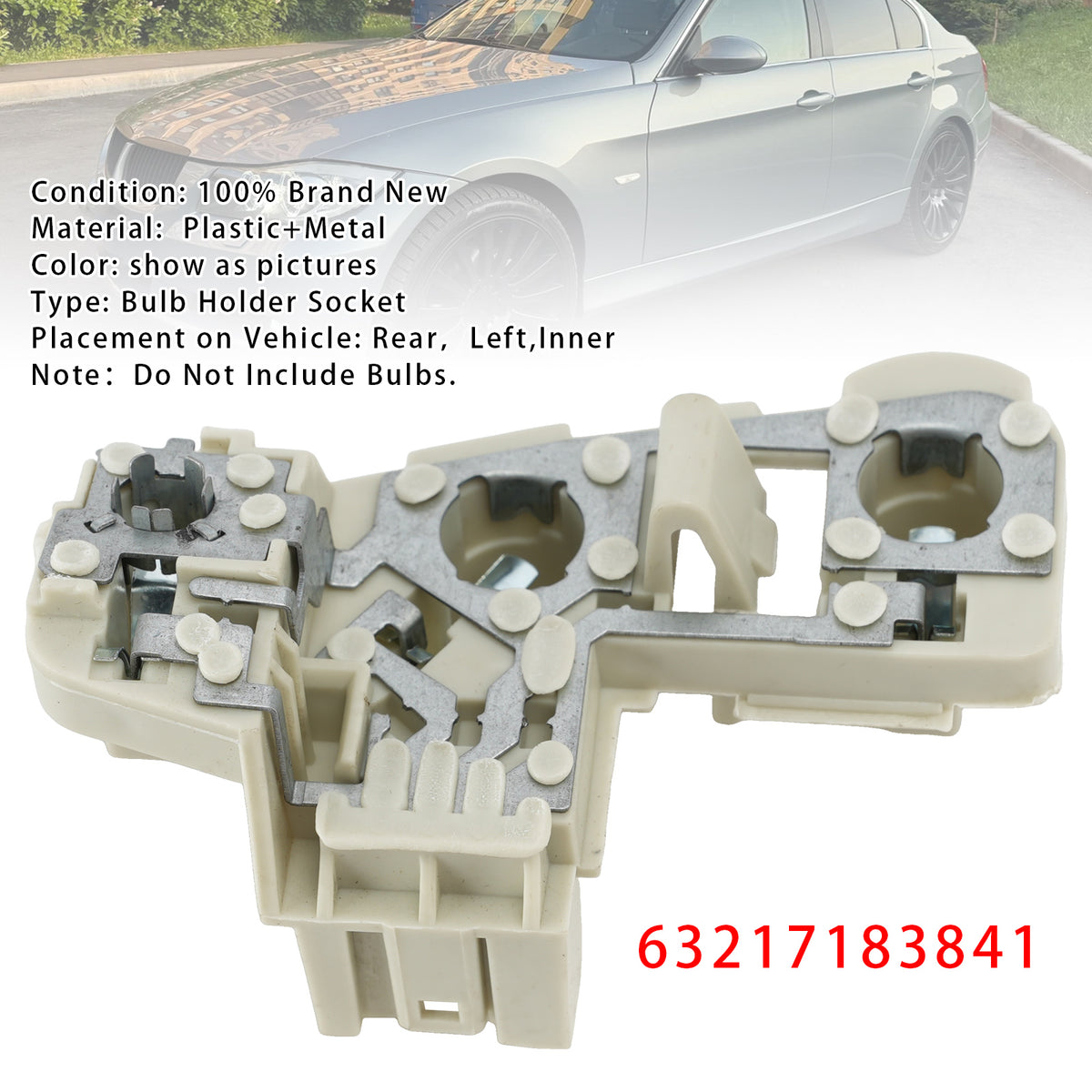 2005-2008 BMW 3 Series E90(Sedan) (Pre-LCI) Rear Left Bulb Holder Socket 6937475 63216937475 Generic