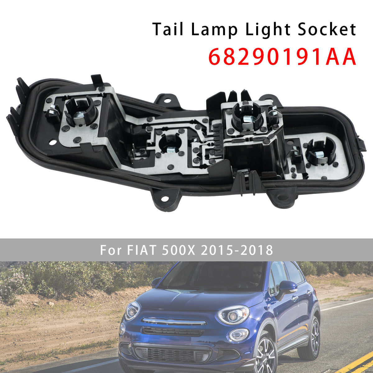2015-2018 FIAT 500X Tail Lamp Light Socket 68290191AA 77367351 Generic