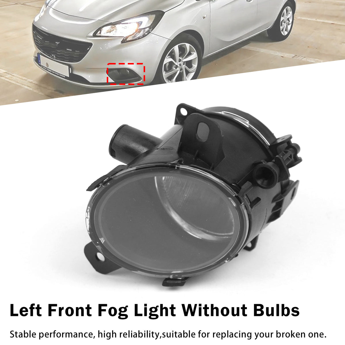 2011-2019 Vauxhall Corsa Petrol Hatch Left Front Fog Light Lamp 475720515 1710034 Generic