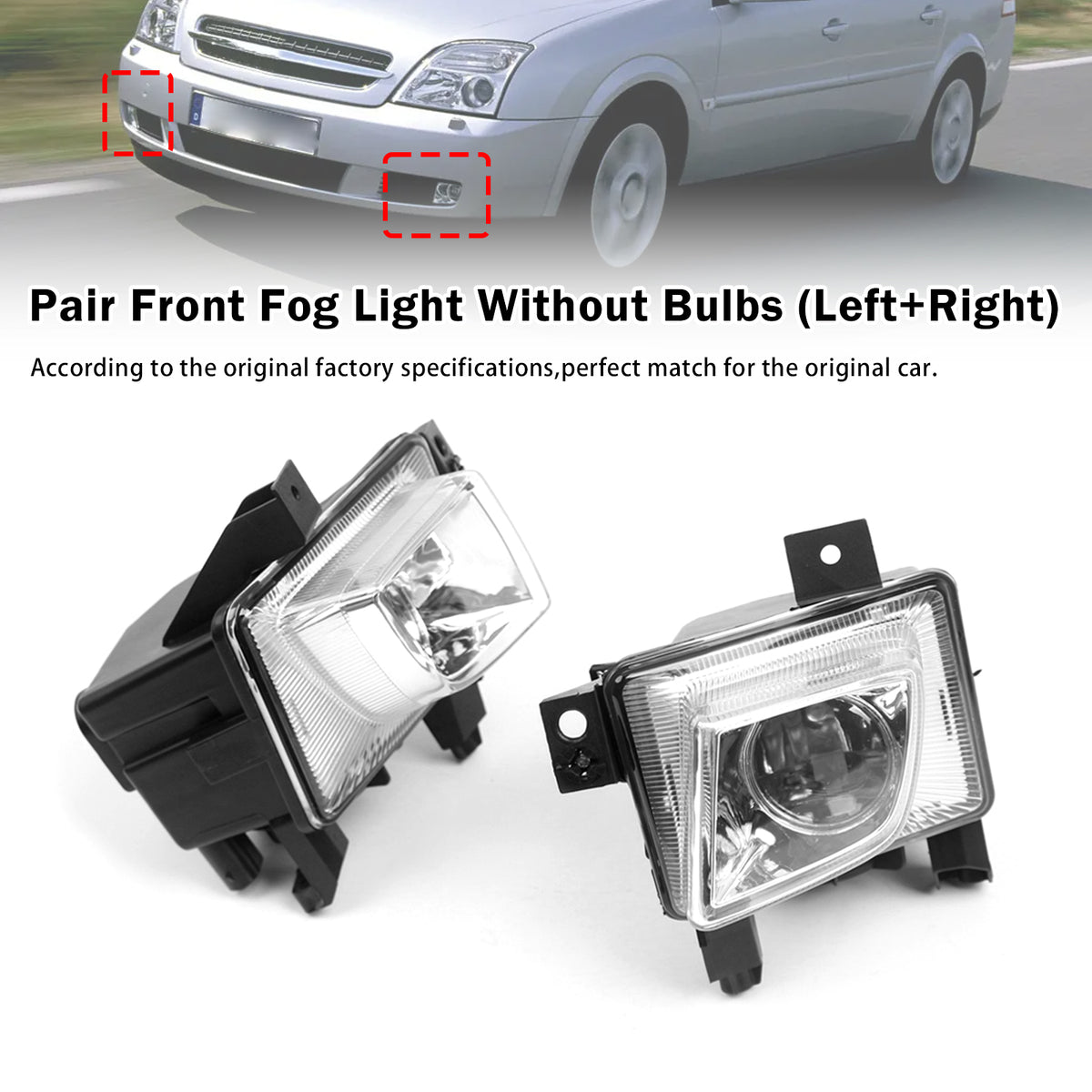 2003-2008 Opel Vectra C Pair Front Fog Light Lamp 93181409 6710038 Generic