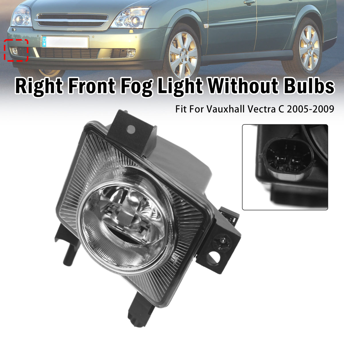 2005-2009 Vauxhall Vectra C Right Front Fog Light Lamp 1710363 Generic
