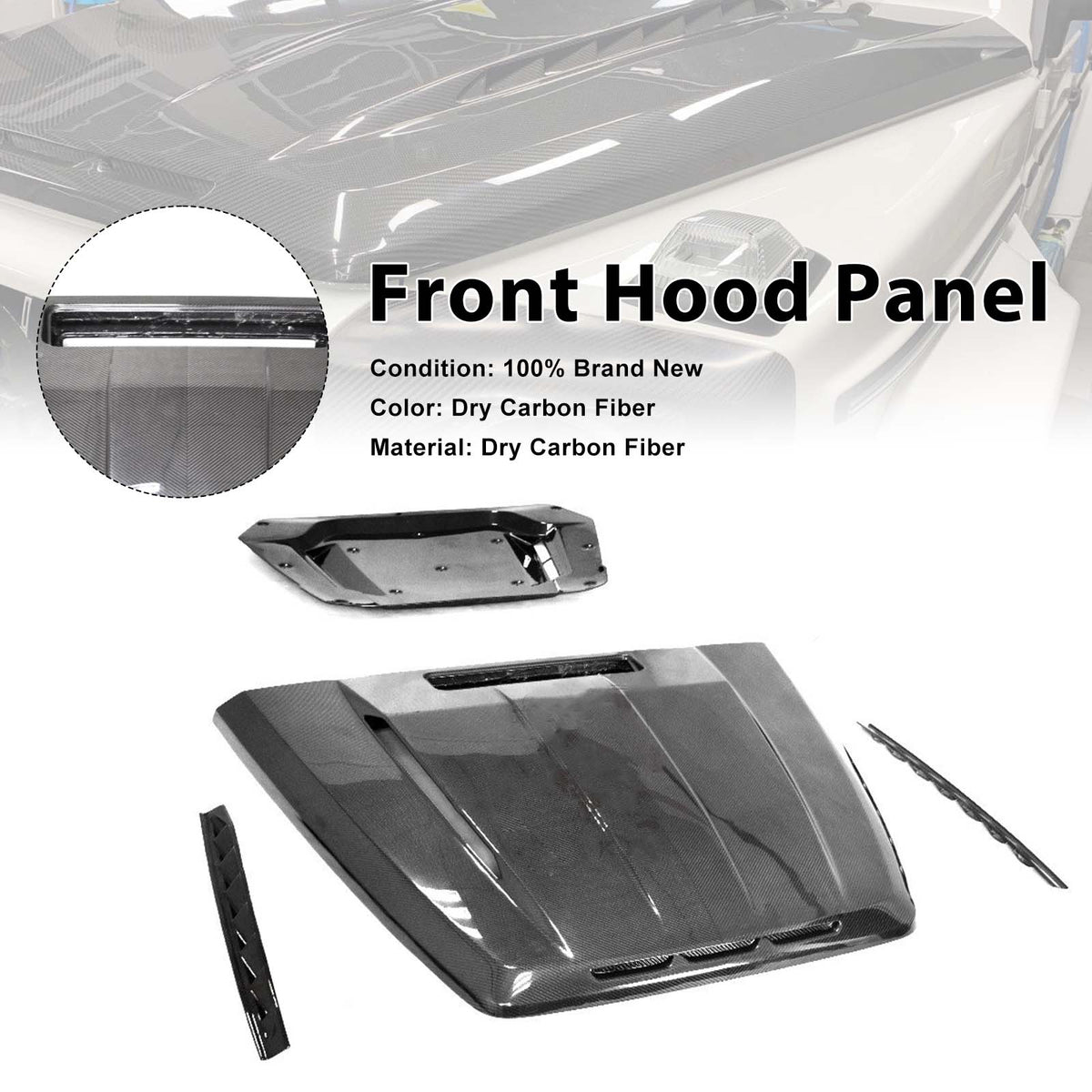 2019-2023 Mercedes Benz G-Class W464 W463A Carbon Fiber Shark Style Front Hood Panel Generic