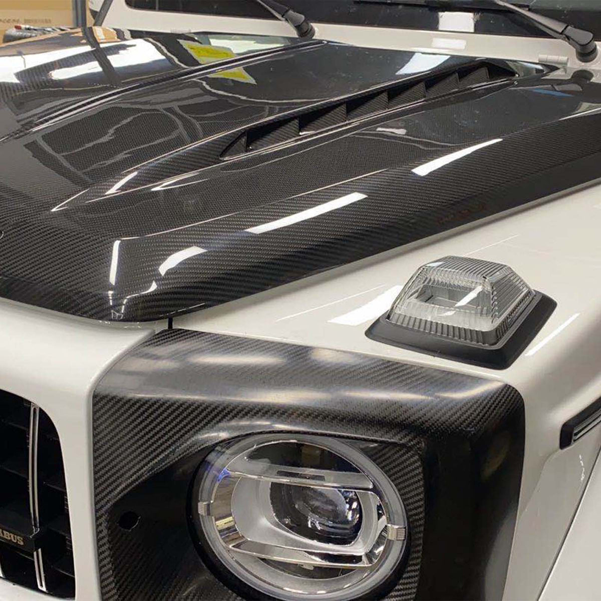 2025- Mercedes Benz G-Class W465 Carbon Fiber Shark Style Front Hood Panel Generic