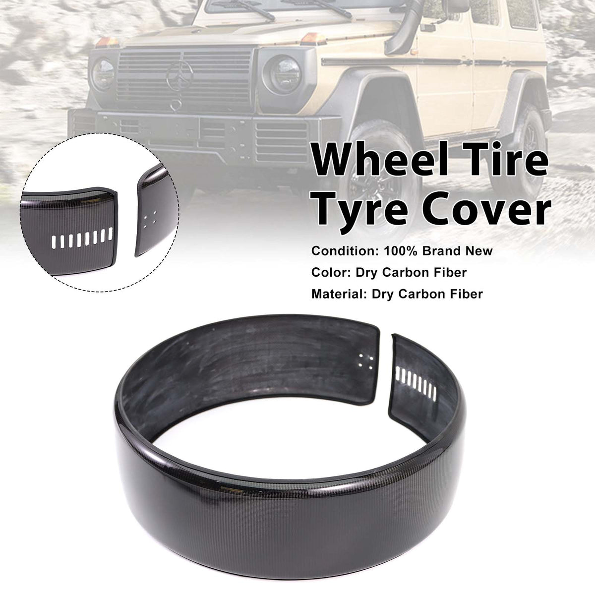 2019-2023 Mercedes Benz G Class W463 W464 W465 Carbon Fiber Spare Wheel Ring Tire Cover Generic