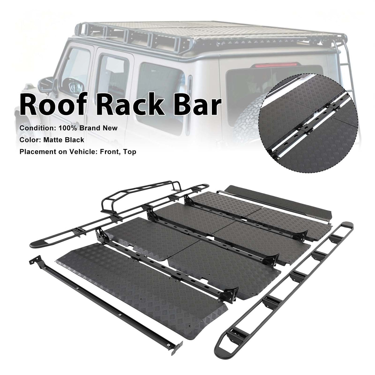 2019-2023 Mercedes Benz G-Class W464 W463A With Ladder Roof Rack Rail Cross Bar Luggage Generic