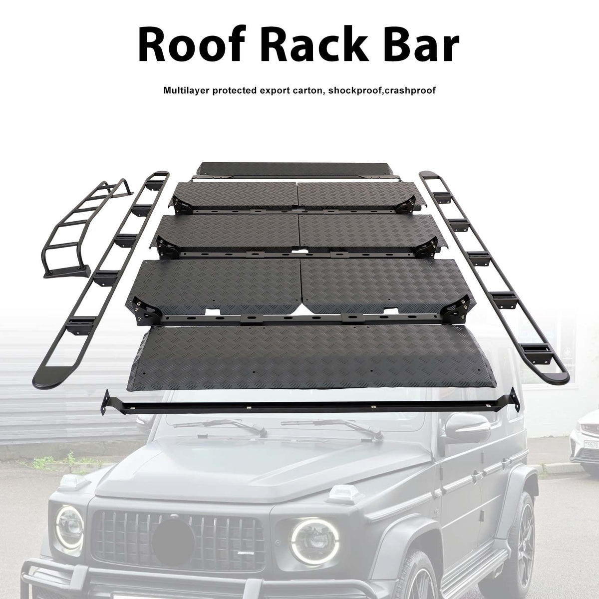 2019-2023 Mercedes Benz G-Class W464 W463A With Ladder Roof Rack Rail Cross Bar Luggage Generic