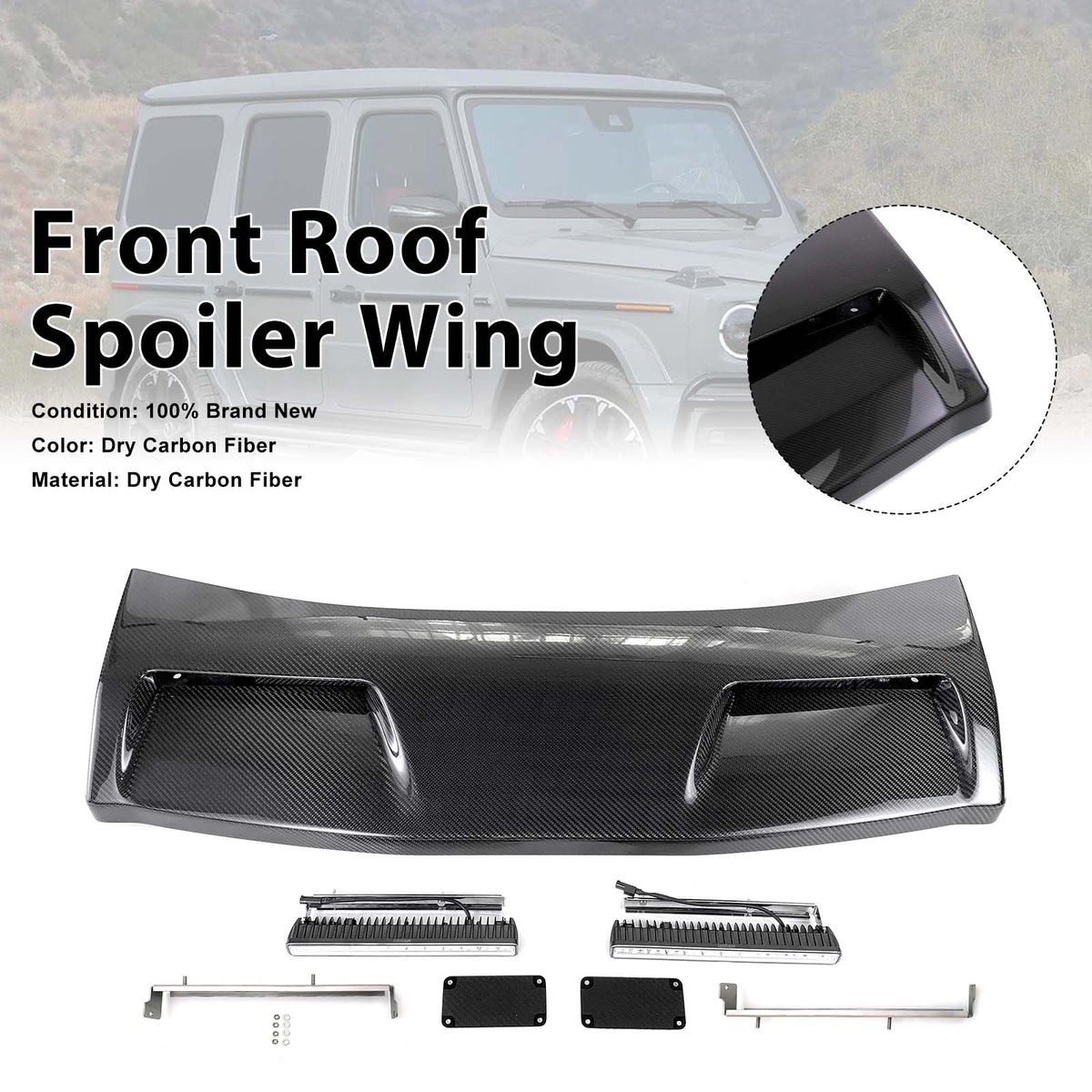 2019-2023 Mercedes Benz G-Class W464 W463A With Led Light Even Style Front Roof Spoiler Wing Generic