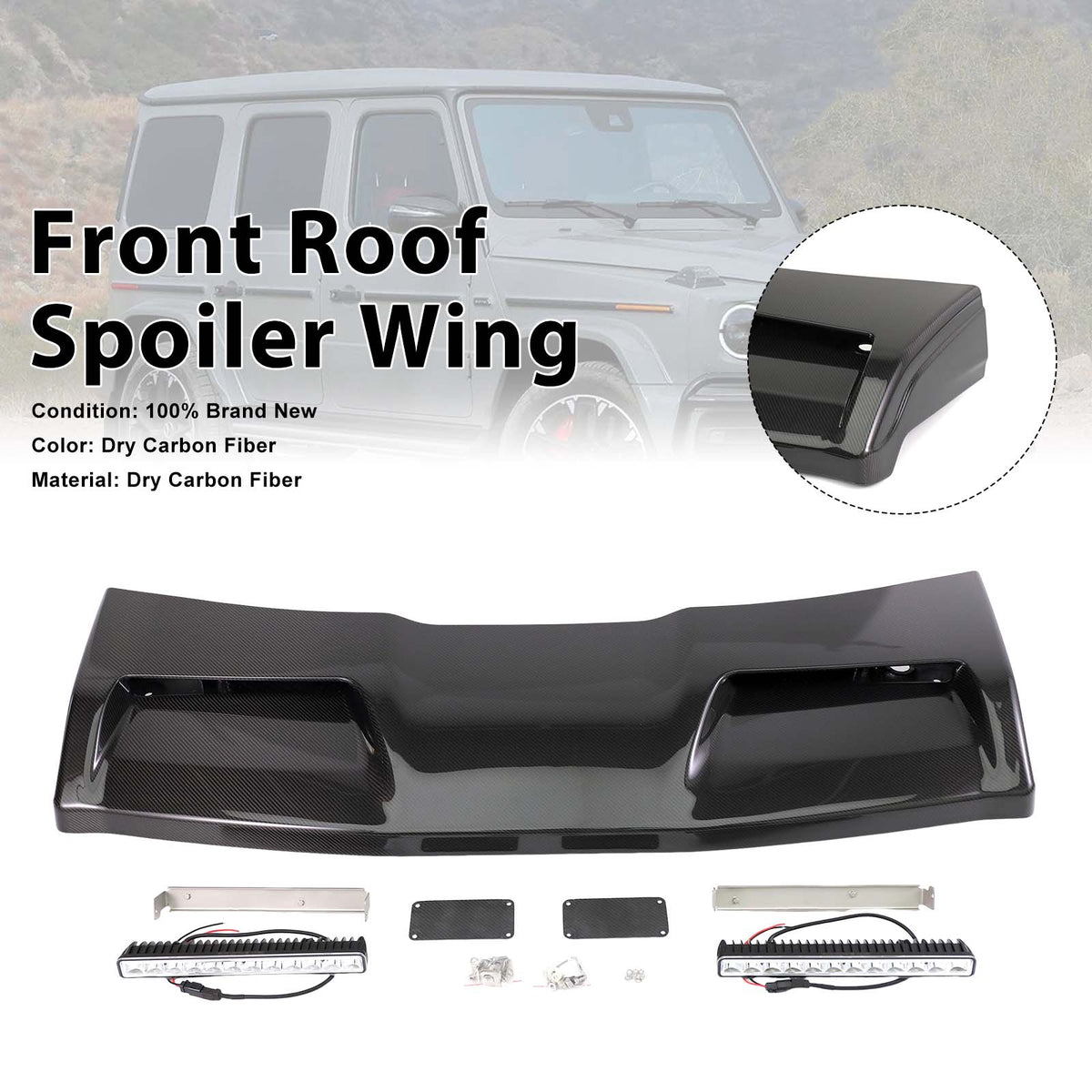 2019-2023 Mercedes Benz G-Class W464 W463A With Led Light Concave style Front Roof Spoiler Wing Generic