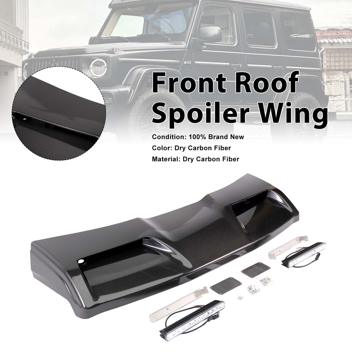 2019-2023 Mercedes Benz G-Class W464 W463A With Led Light Concave style Front Roof Spoiler Wing Generic
