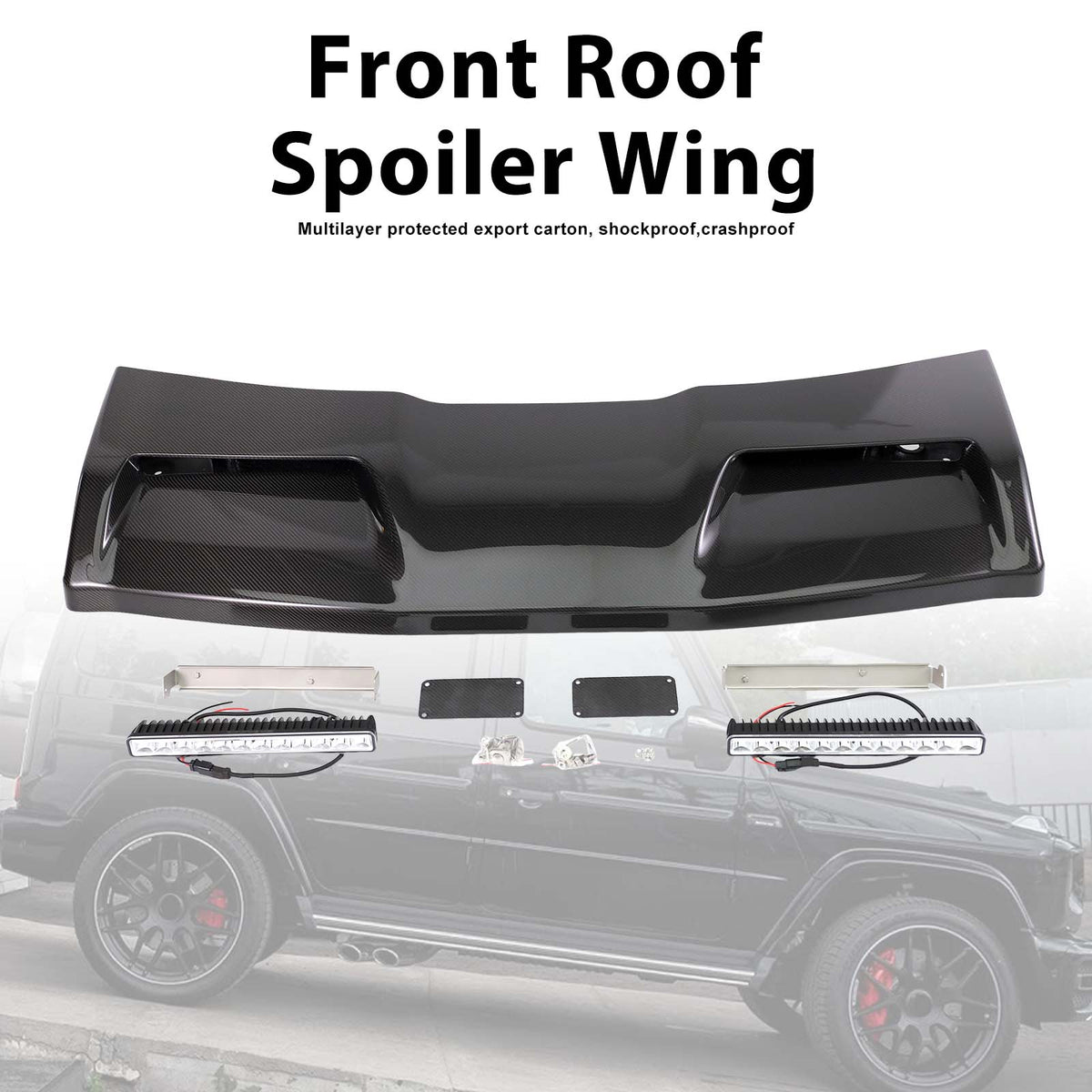 2019-2023 Mercedes Benz G-Class W464 W463A With Led Light Concave style Front Roof Spoiler Wing Generic