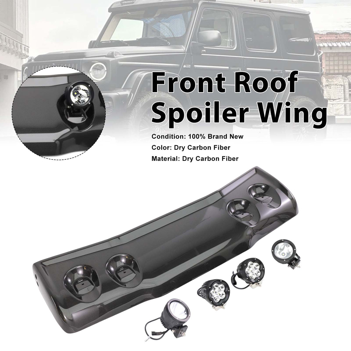 2019-2023 Mercedes Benz G-Class W464 W463A With Led Light Adventure style Front Roof Spoiler Wing Generic