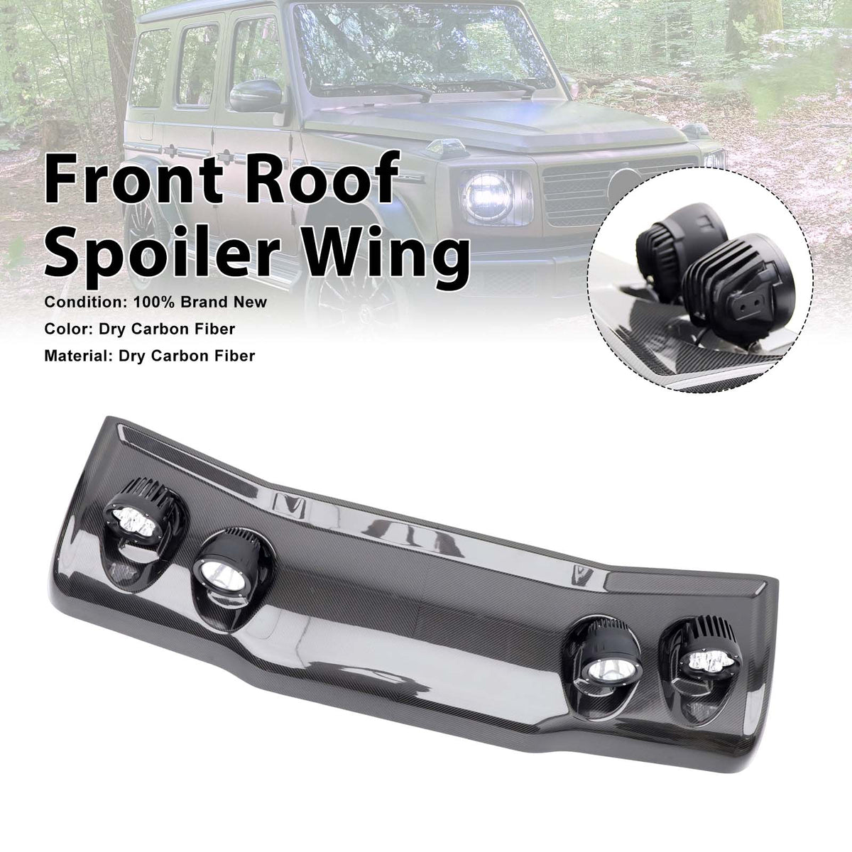 2019-2023 Mercedes Benz G-Class W464 W463A With Led Light Adventure style Front Roof Spoiler Wing Generic