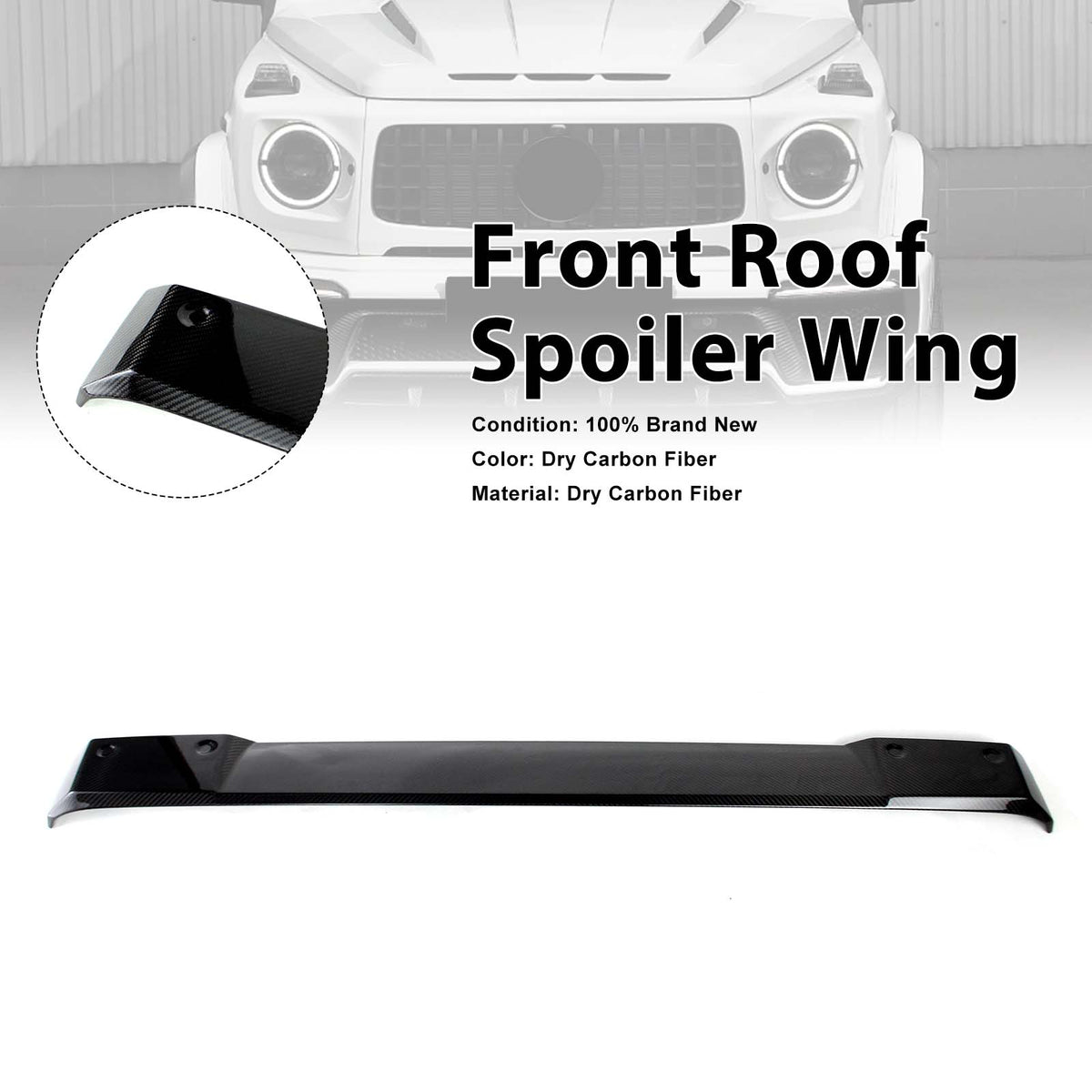 2019-2023 Mercedes Benz G-Class W464 W463A With Led Light Shark style Front Roof Spoiler Wing Generic